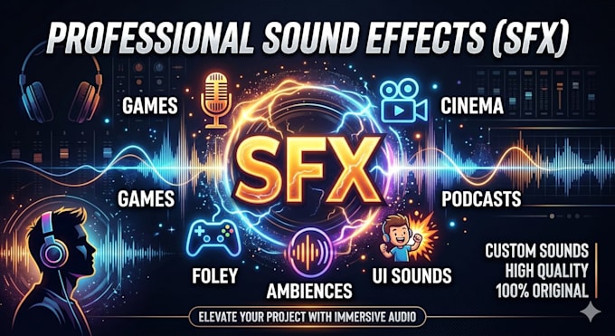 create professional sound design, audio for your project