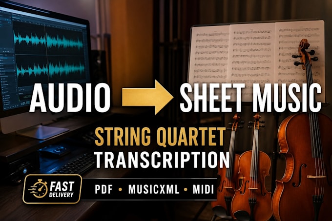 record a professional string quartet or solo for your song, cinematic soundtrack