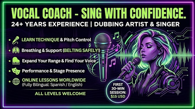 be your professional singing teacher and vocal coach