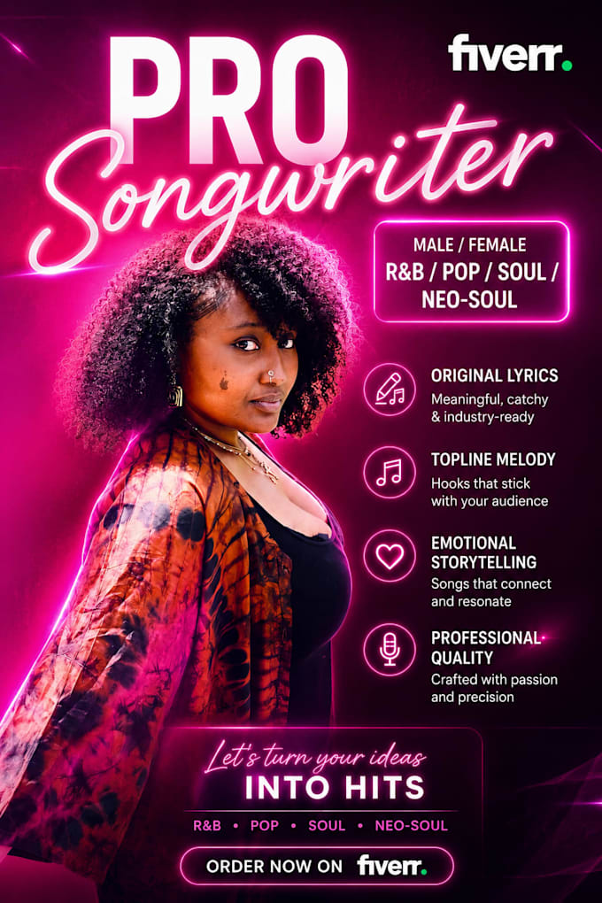 write your hit rnb neosoul pop song