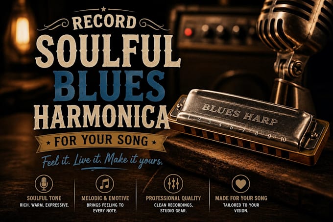record soulful blues harmonica for your song
