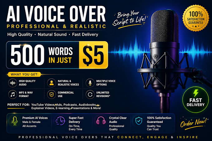 generate studio quality ai voice overs