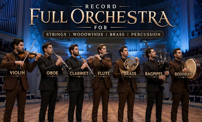 make a full orchestra for strings, oboe, woodwind, clarinet, violin and clarinet