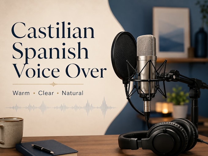 record a warm castilian spanish voice for your project