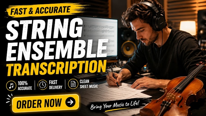 transform string ensemble recordings into PDF or tablature files
