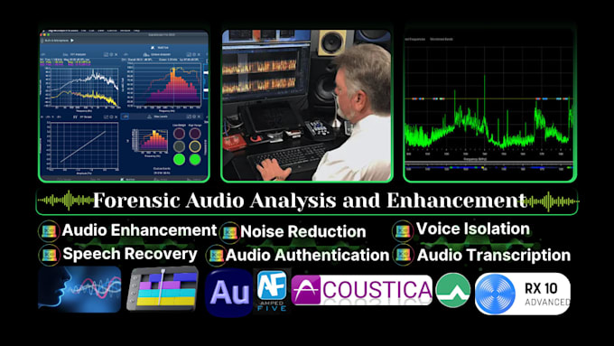 do forensic audio editing, cleanup, analysis, enhancement, and voice detection