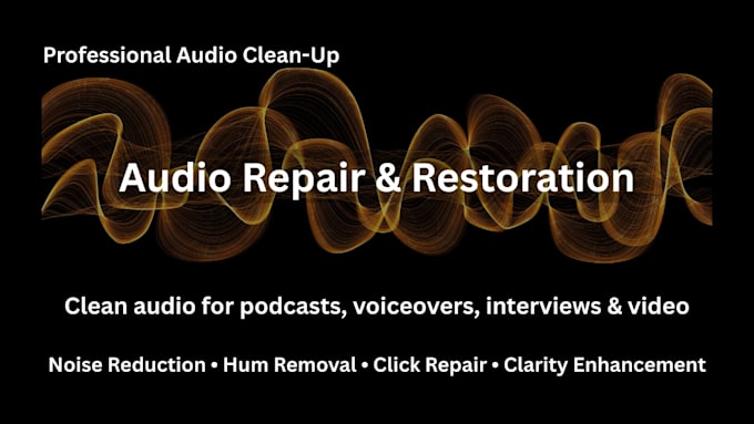 repair, restore and clean up your audio recording