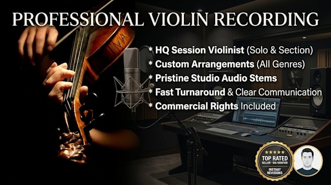 record professional violin viola and cello session strings for your song