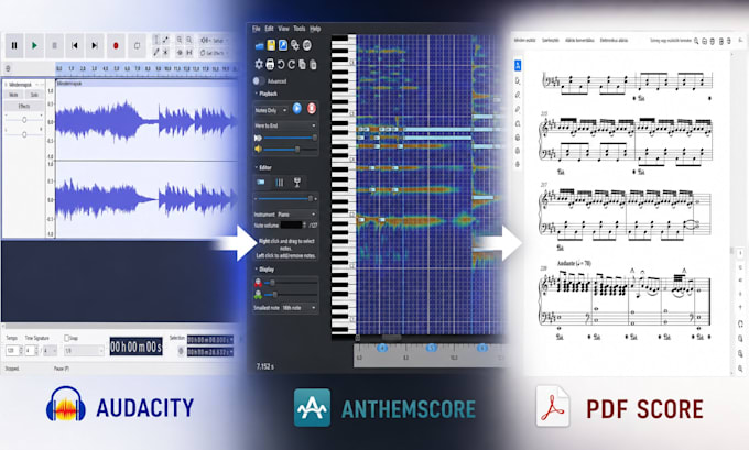 transcribe your audio to editable sheet music or midi