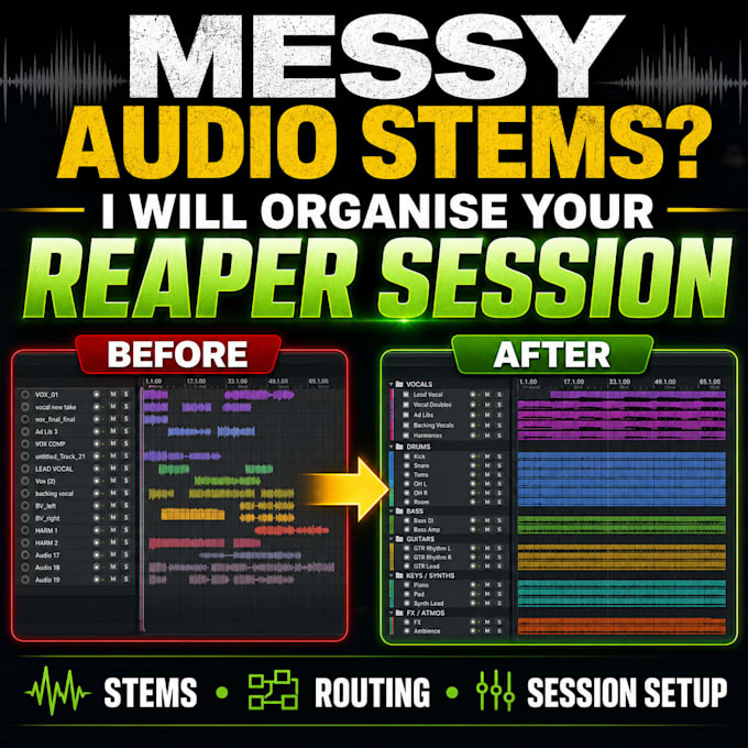 organise your audio stems and prepare your reaper session