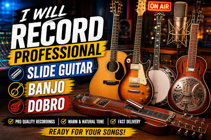 record professional slide guitar, banjo and dobro