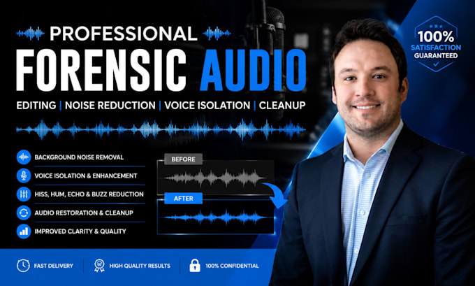 do forensic audio editing noise removal reduction voice isolation background