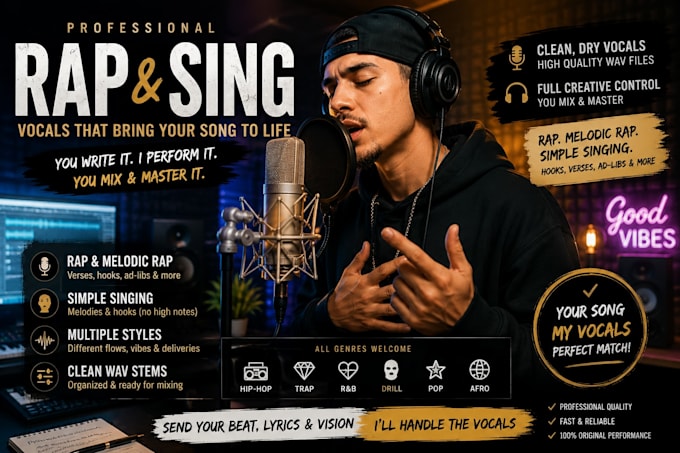 rap, singing, or melodic vocals