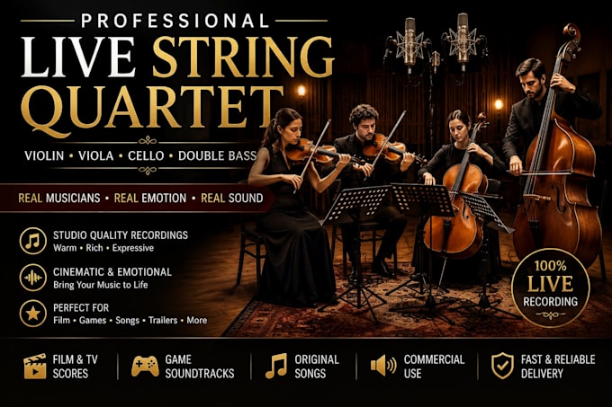 create high quality live string instrument recordings for your music project