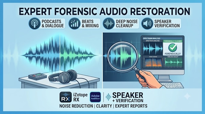 expertly edit audio, podcasts, and beats using adobe audition, forensic audio