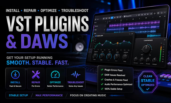 install, repair, optimize, and troubleshoot vst plugins and daws