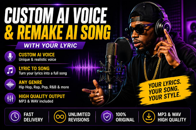 create custom ai generated voice, remake ai song with your lyric using suno ai