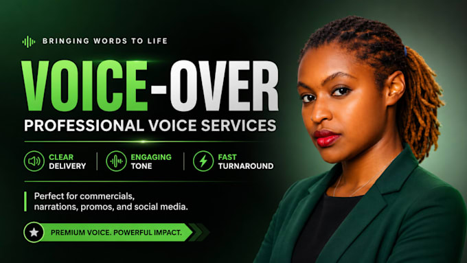 deliver a professional female east african voice over