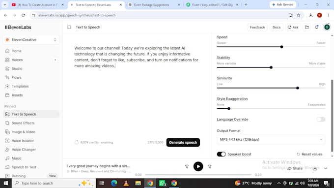 generate natural ai text to speech voice over with elevenlabs