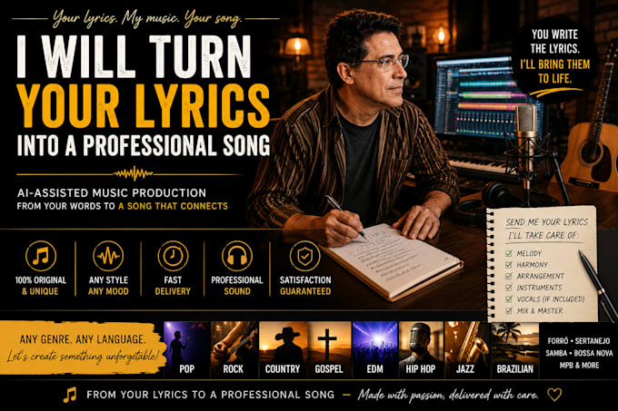 turn your lyrics into a professional song