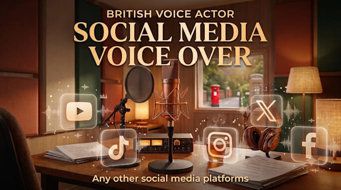 provide a british voice over for youtube, tiktok and other social media needs