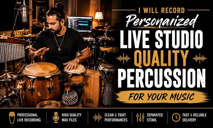 record live studio quality drum and percussion instruments for your music
