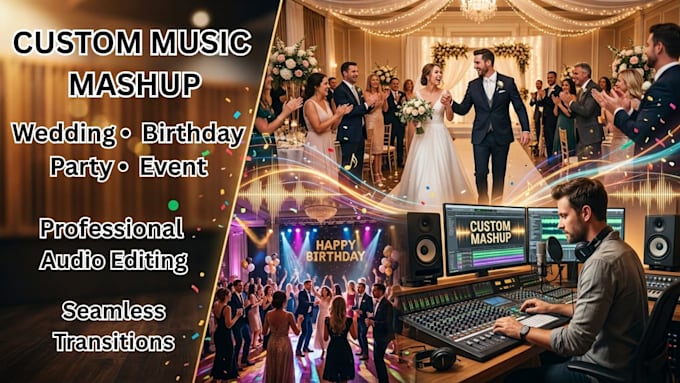 create a custom music mashup for weddings and events, birthday
