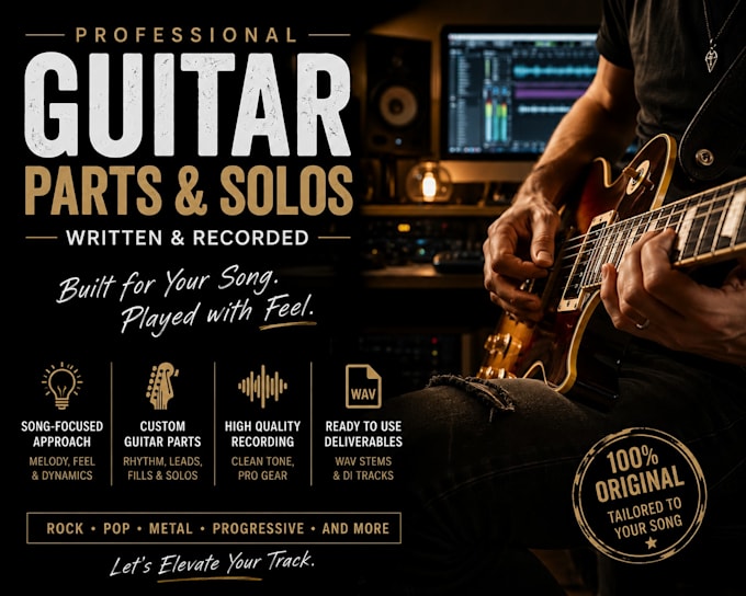 record professional rock guitar tracks or solos