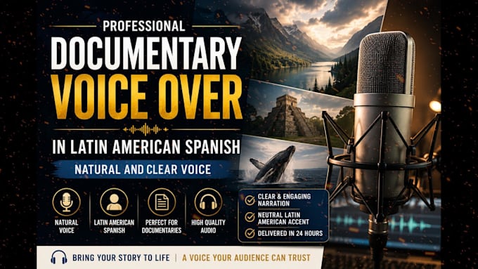 narrate your documentary in spanish with a clear voice