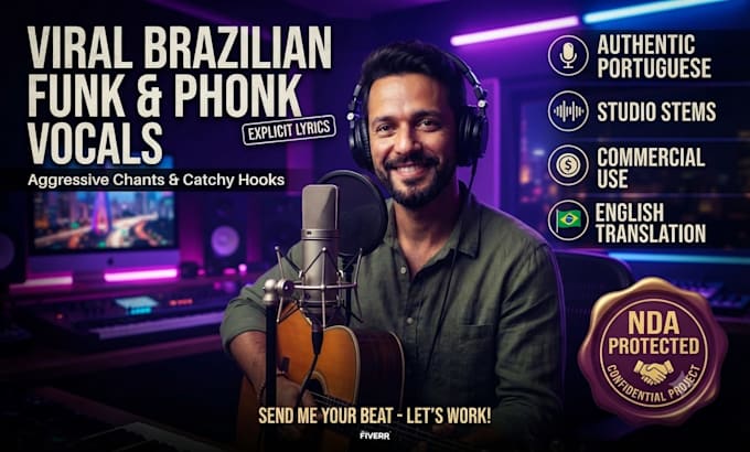 write and record viral brazilian funk vocal hooks and explicit chants