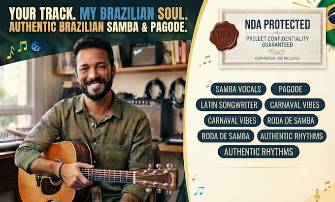 write and sing authentic brazilian samba and pagode music