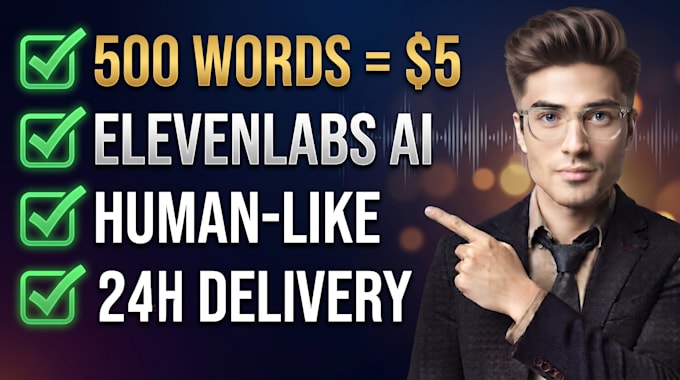 do human like voiceover with elevenlabs ai premium in 24h