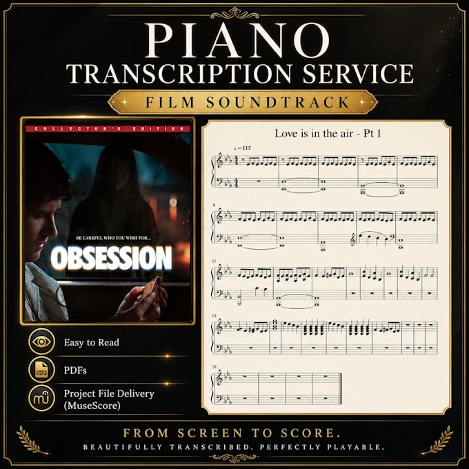 create accurate piano sheet music for any song, anime, film, or video game