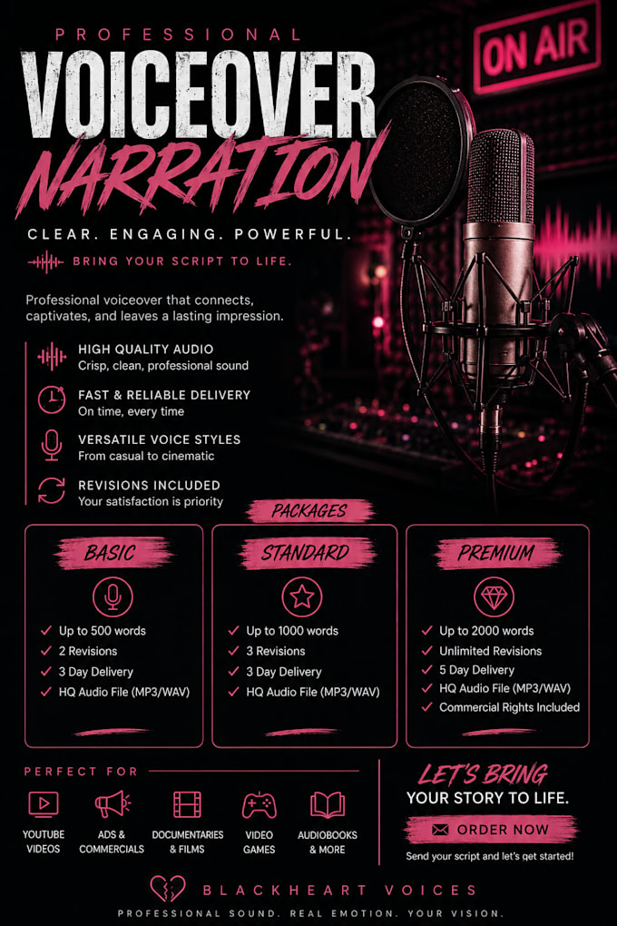 record your smooth voice over narrations