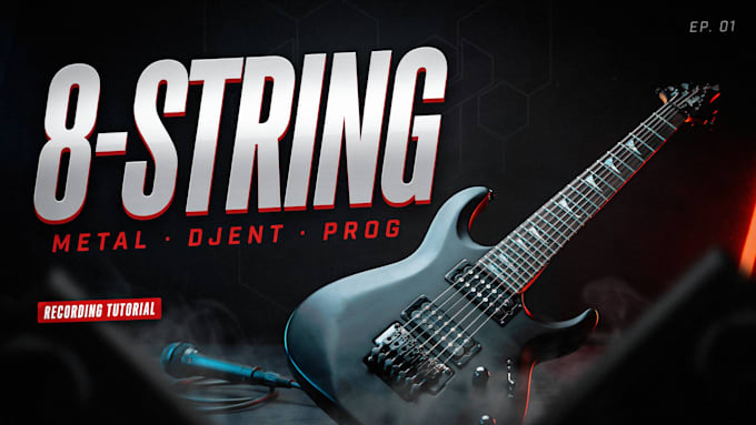 record 8 strings electric guitar, for metal, jazz, djent, prog
