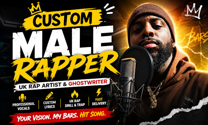 be your custom rapper,  male rapper, UK rap and ghostwriter