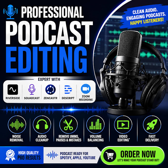 do podcast editing on riverside, squadcast, zencastr, descript, zoom recording