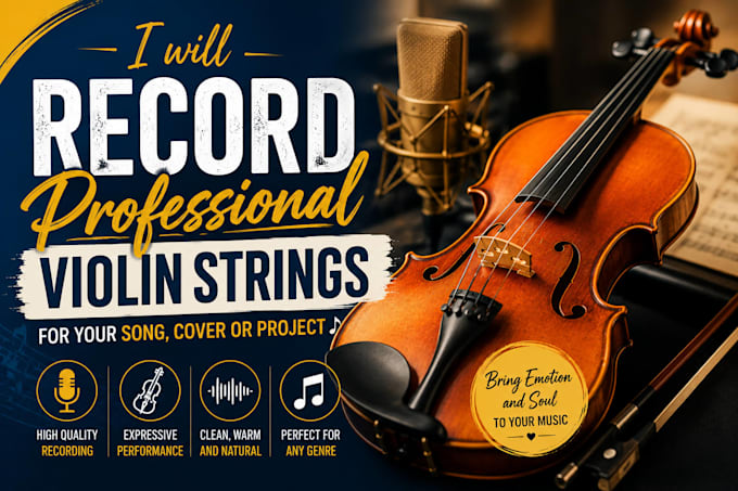 record professional violin string for your song, cover or project