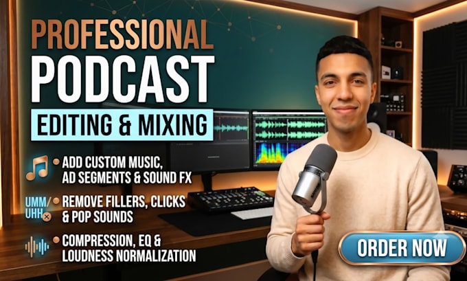 professionally edit, mix and master your podcast