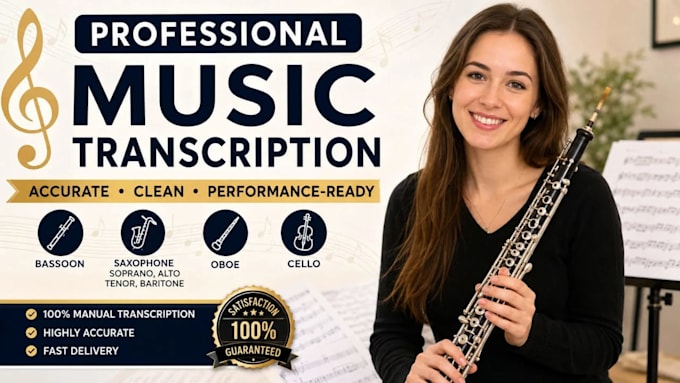 transcribe woodwind and brass music by ear accurately