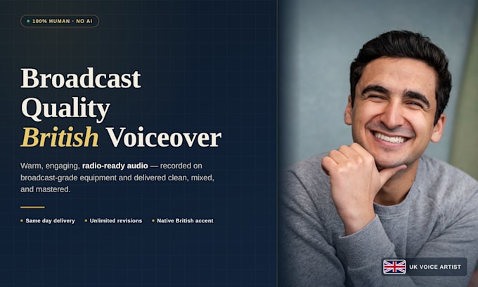 record a broadcast quality british voiceover