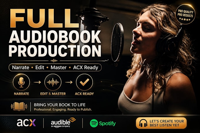 produce your full audiobook, narration, editing, and acx mastering