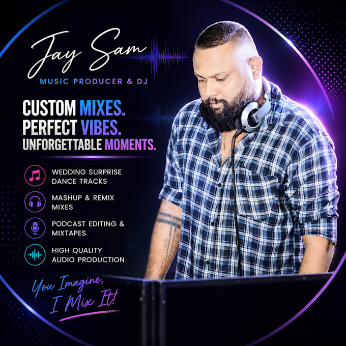 create a professional wedding surprise dance mix and custom mashup