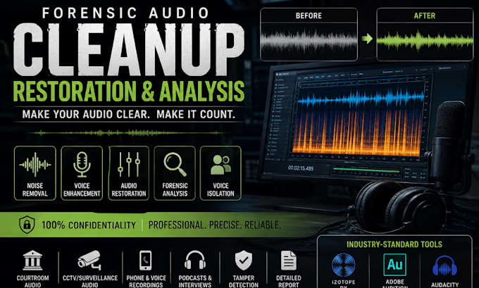 do forensic audio cleanup, restoration, enhancement and analysis
