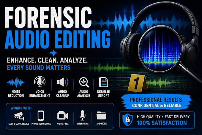 do forensic audio editing, enhancement, noise reduction and cleanup