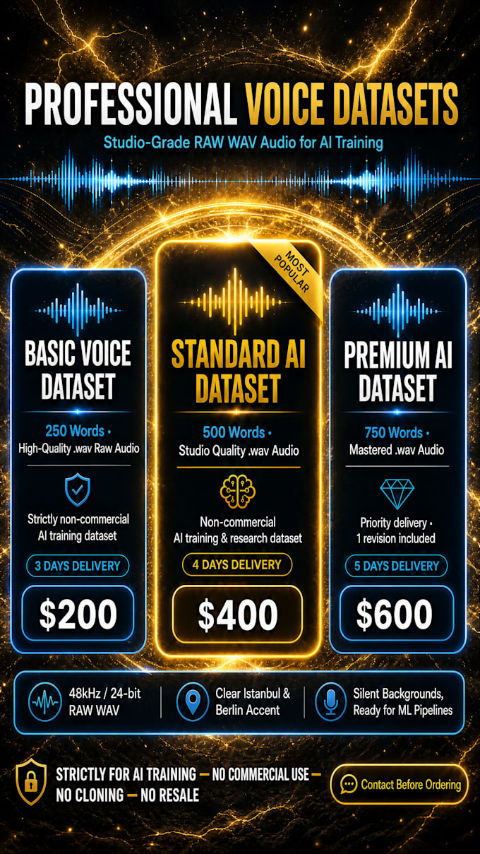 provide professional english voice data for ai training
