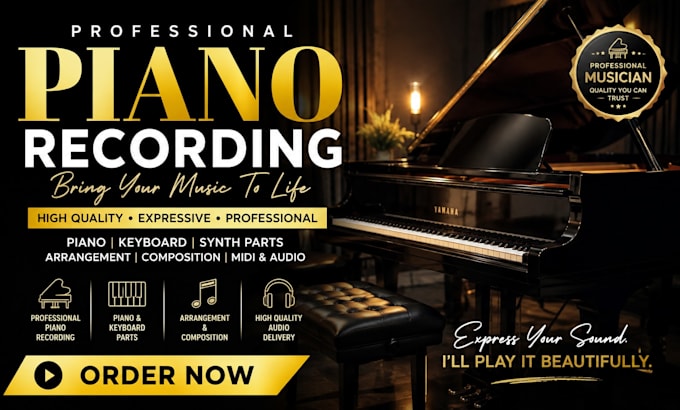 do piano or keyboard recording for your track