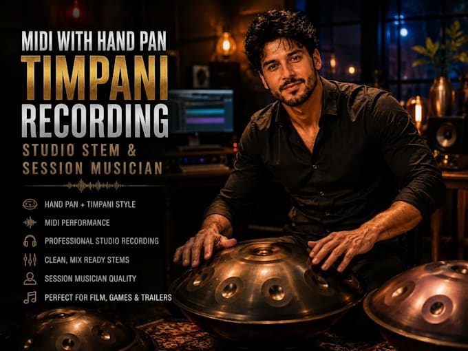 replace midi with handpan  timpani recording  studio stem and session musician