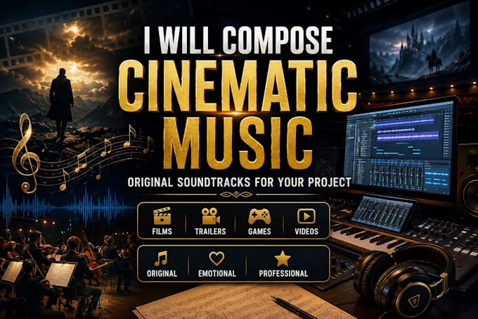 compose original cinematic soundtrack and background music