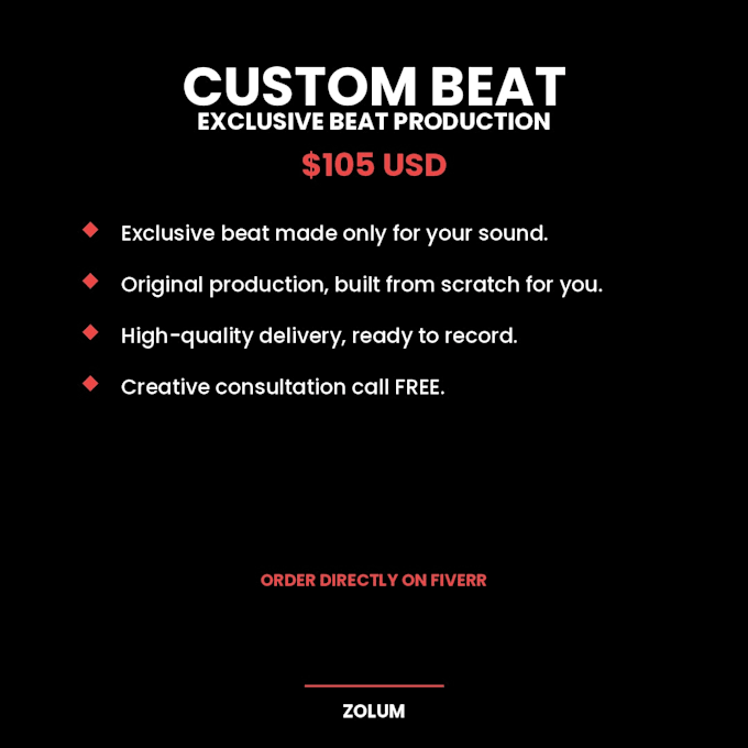 produce a custom exclusive beat for you